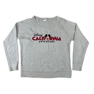 Disney Parks California Adventure Sweatshirt Mickey Mouse Womens L Gray